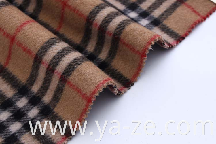 Woven woolen wool check tweed plaid fleece winter wool fabric for overcoat suit blazer material winter wool fabric cloth